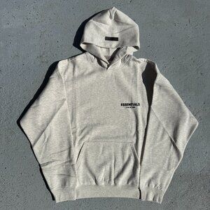 Fear of God Essentials Hoodie Grey Light Oatmeal Size Large